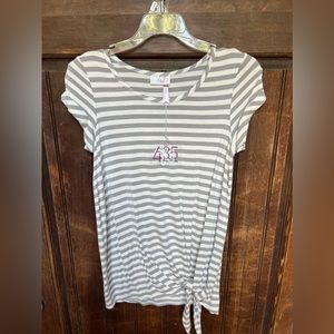 Matilda Jane 435 Tween Line Short Sleeve Knot Tie Top, size 14, NWT